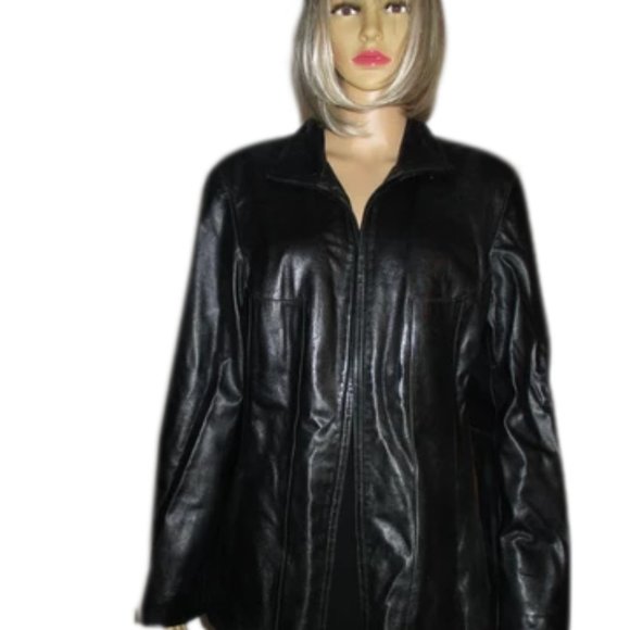 KENNETH COLE Coat Black Leather